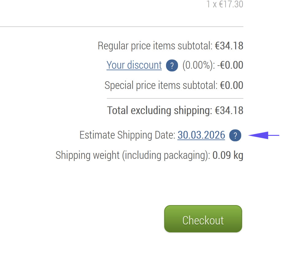 The estimated shipping date for the entire order