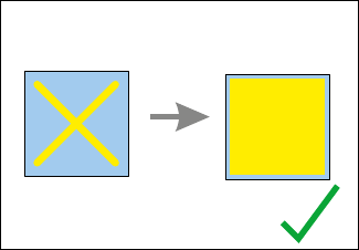 Correct glue application for a square or rectangular gluing area