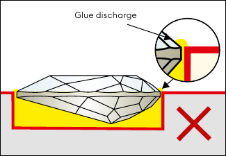 Too much glue for a Fancy Stone