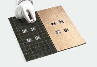 Placing individual crystals in mosaic gaps