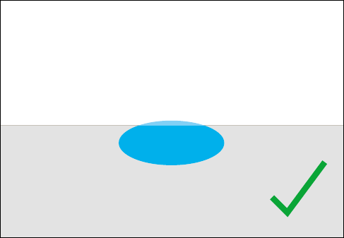 Water drops absorbed by carrier material