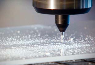 Cavities milled with a 90-degree mill and cleaned with oil-free compressed air