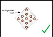Correctly trimmed transfer film close to the motif