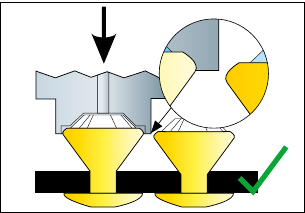 Correct minimum gaps between mechanically applied products