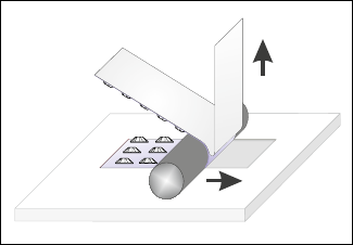 Removing the white protective film during application in a pre-produced cavity