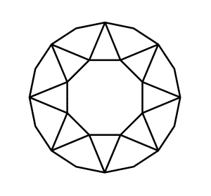 Front view of a Swarovski crystal