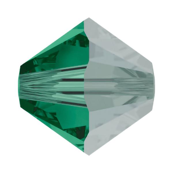 Swarovski Crystal Beads 5328 4 mm Emerald Satin