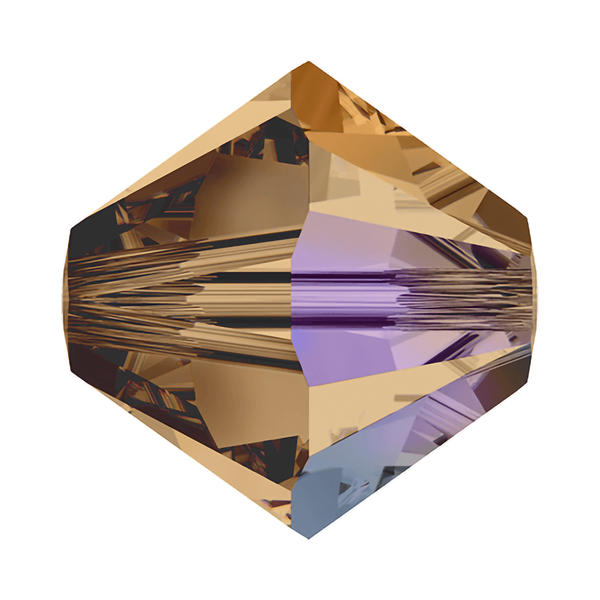 Swarovski Crystal Beads 5328 4 mm Light Smoked Topaz AB