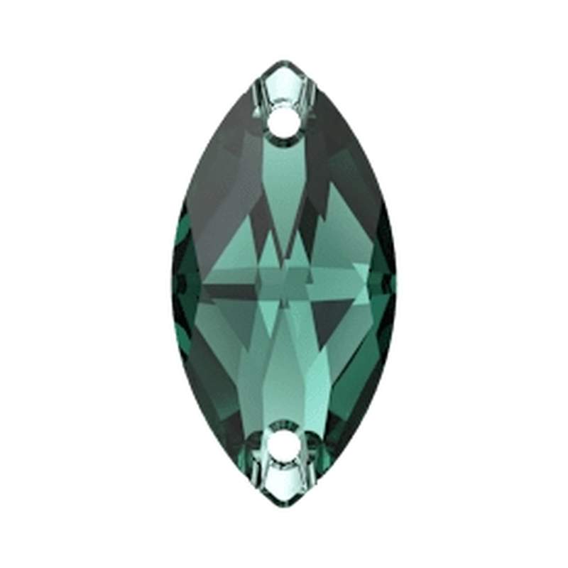 Swarovski Sew-on Crystals 3223 18 x 9 mm Emerald F