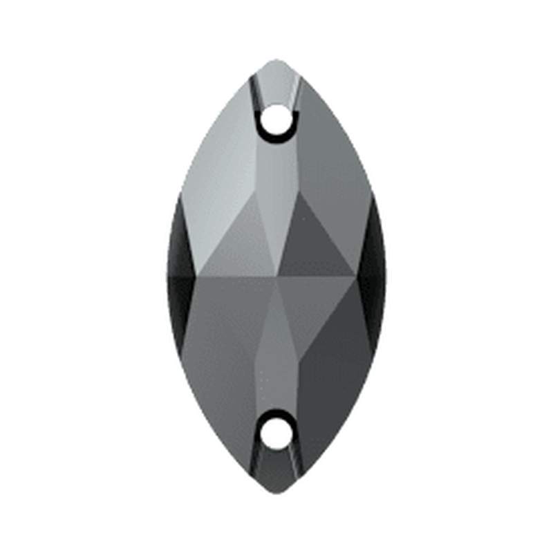 Swarovski Sew-on Crystals 3223 18 x 9 mm Jet Hematite