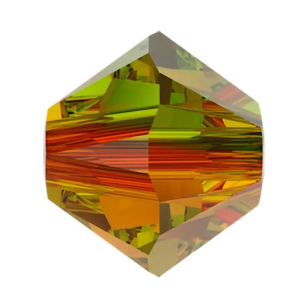 Swarovski Crystal Beads 5328 4 mm Fern Green - Topaz Blend