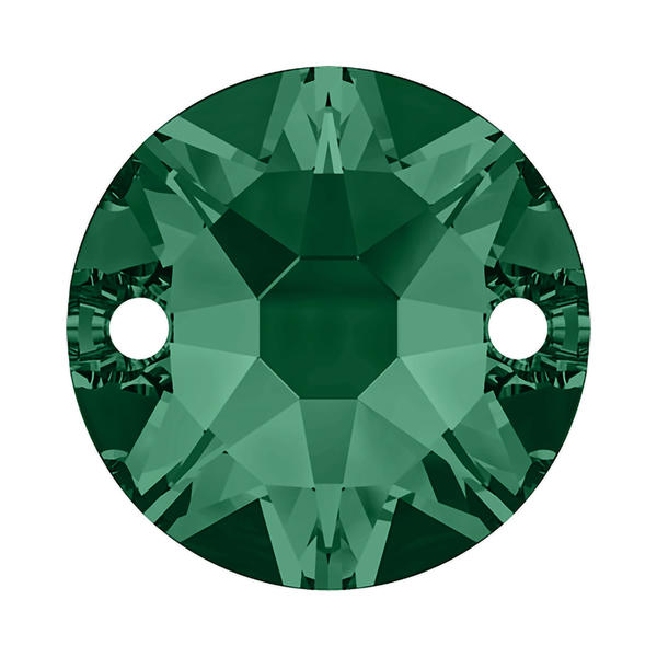 Swarovski Sew-on Crystals 3288 10 mm Emerald F
