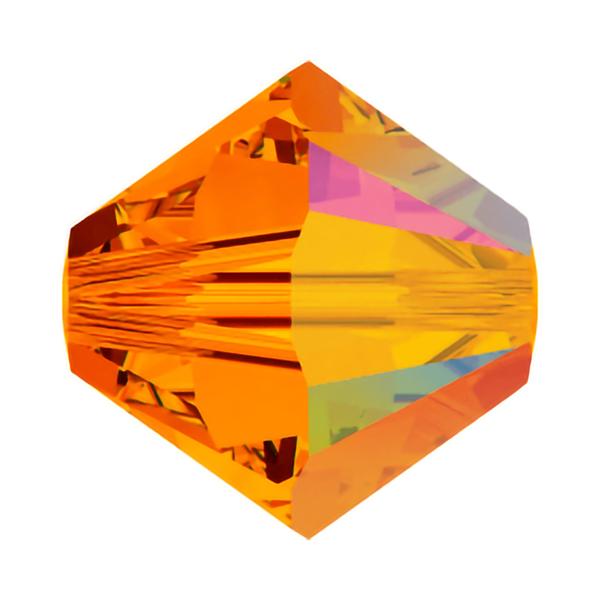 Swarovski Crystal Beads 5328 4 mm Tangerine AB