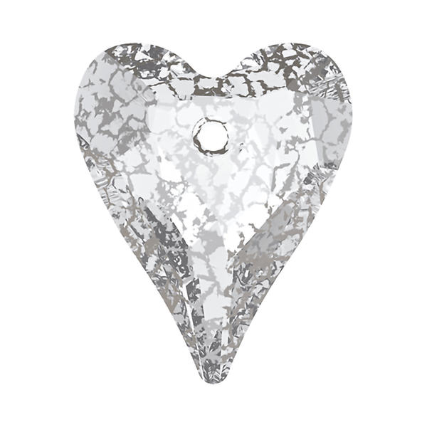 Swarovski Crystal Pendants 6240 17 mm Crystal Silver Patina