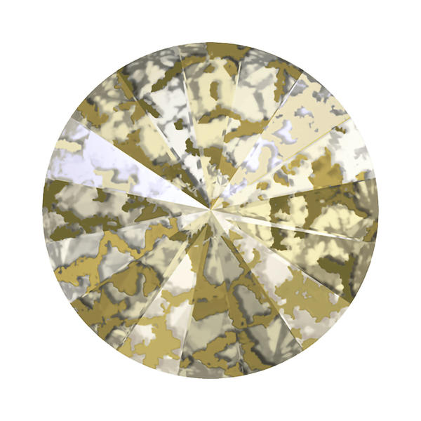 Swarovski Round Stones 1122 14 mm Crystal Golden Patina F