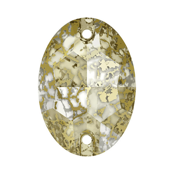 Swarovski Sew-on Crystals 3210 10 x 7 mm Crystal Golden Patina F