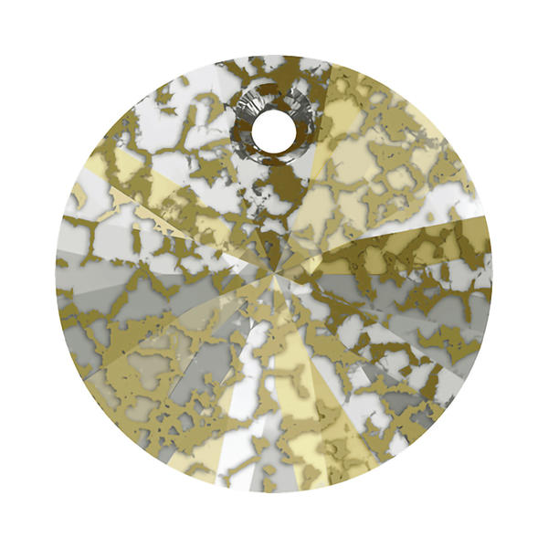 Swarovski Crystal Pendants 6428 6 mm Crystal Golden Patina