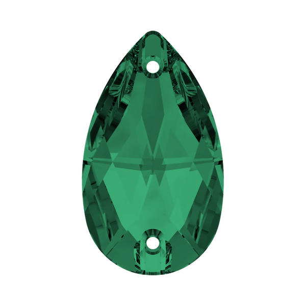 Swarovski Sew-on Crystals 3230 28 x 17 mm Emerald F