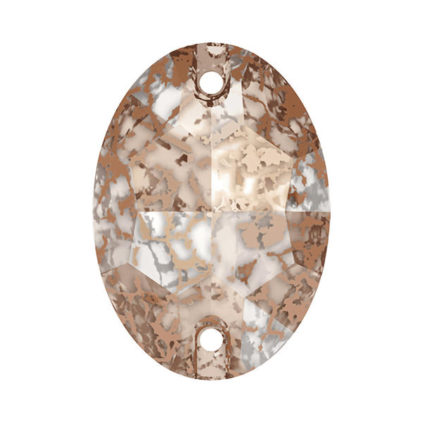 Swarovski Sew-on Crystals 3210 10 x 7 mm Crystal Rose Patina F