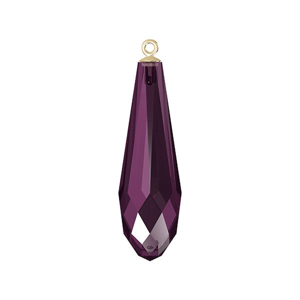 Swarovski Crystal Pendants 6531 34 mm Amethyst GOLD