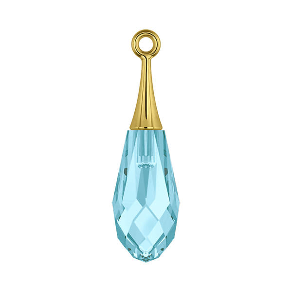 Swarovski Crystal Pendants 6532 21 mm Aquamarine GOLD