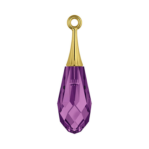 Swarovski Crystal Pendants 6532 21 mm Amethyst GOLD