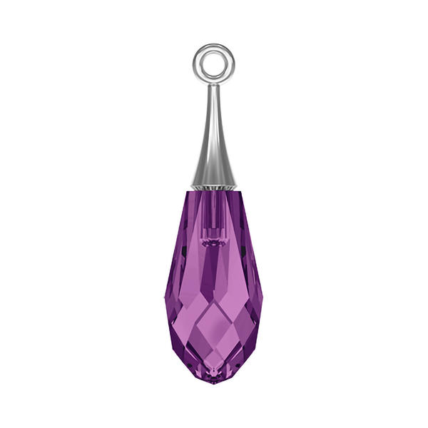 Swarovski Crystal Pendants 6532 21 mm Amethyst RHOD