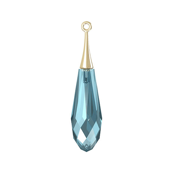 Swarovski Crystal Pendants 6532 31,5 mm Aquamarine GOLD