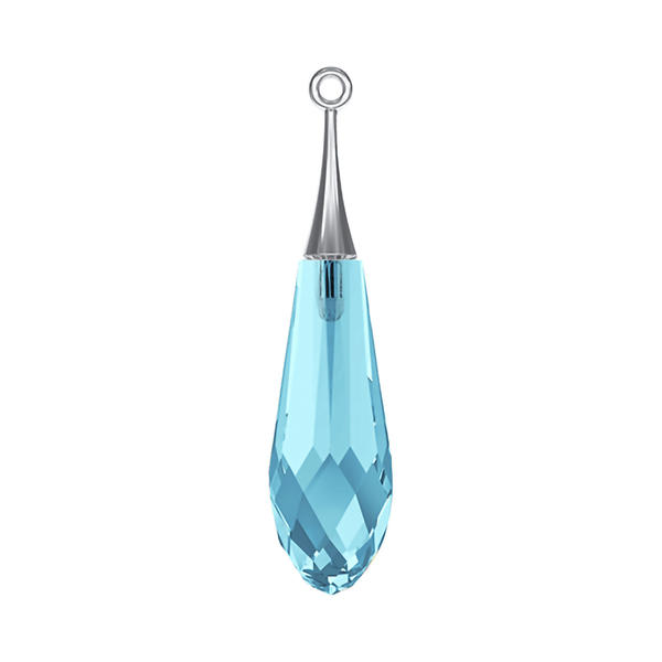 Swarovski Crystal Pendants 6532 31,5 mm Aquamarine RHOD