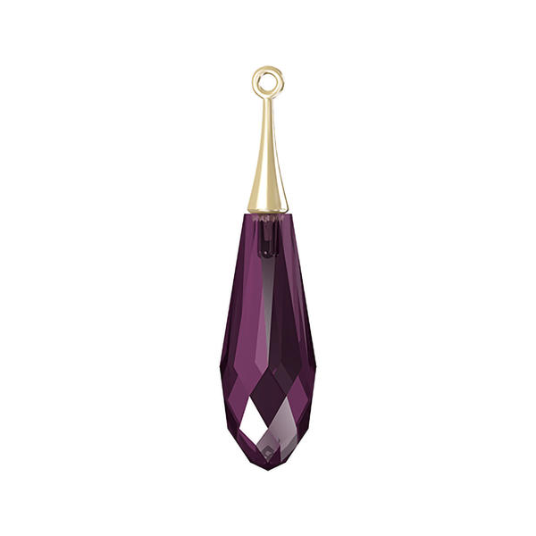 Swarovski Crystal Pendants 6532 31,5 mm Amethyst GOLD