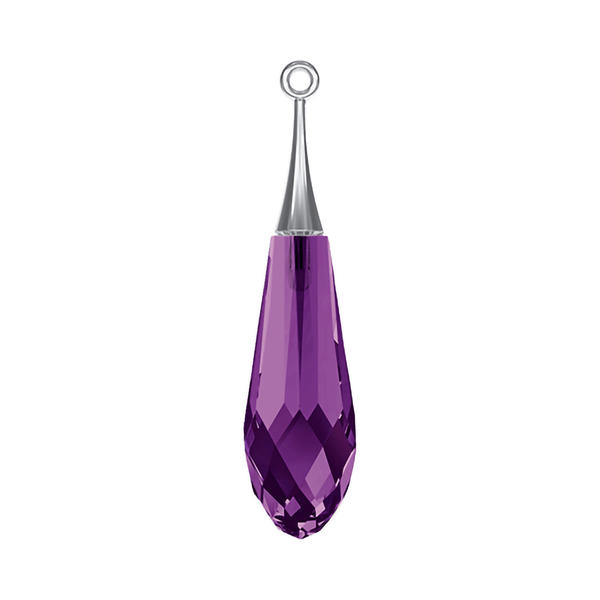 Swarovski Crystal Pendants 6532 31,5 mm Amethyst RHOD