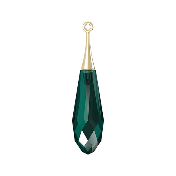 Swarovski Crystal Pendants 6532 31,5 mm Emerald GOLD