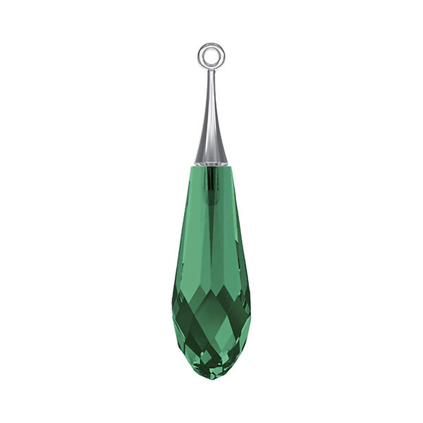 Swarovski Crystal Pendants 6532 31,5 mm Emerald RHOD