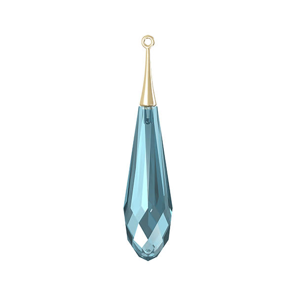 Swarovski Crystal Pendants 6532 44 mm Aquamarine GOLD