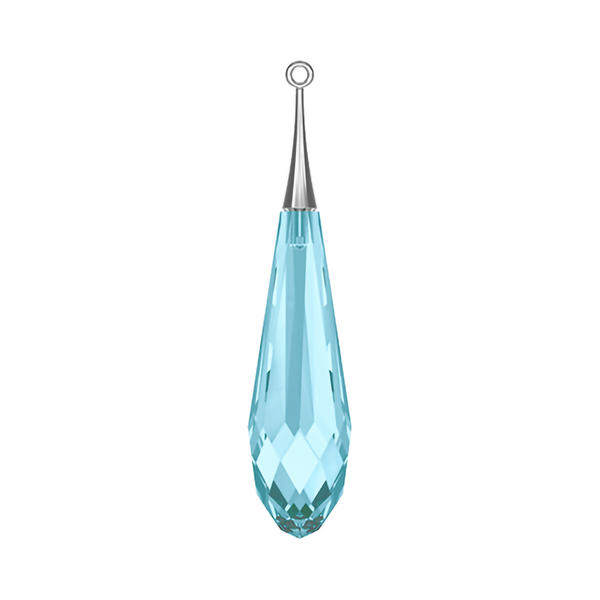 Swarovski Crystal Pendants 6532 44 mm Aquamarine RHOD
