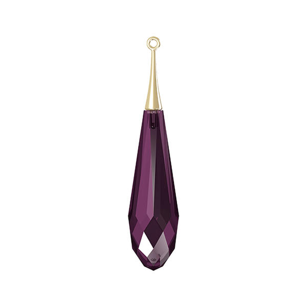 Swarovski Crystal Pendants 6532 44 mm Amethyst GOLD
