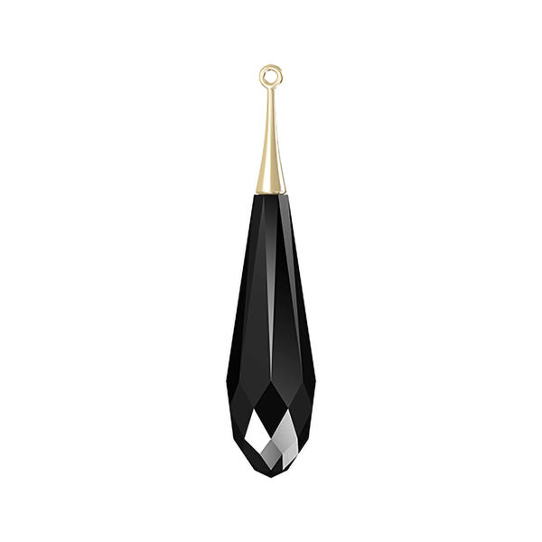 Swarovski Crystal Pendants 6532 44 mm Jet GOLD