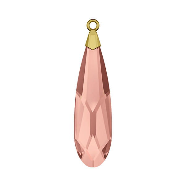 Swarovski Crystal Pendants 6533 33 mm Blush Rose RHOD