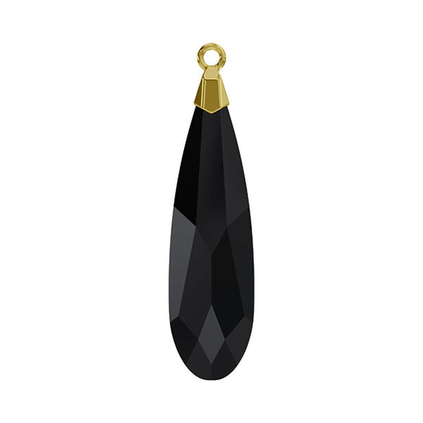 Swarovski Crystal Pendants 6533 17,5 mm Jet RHOD
