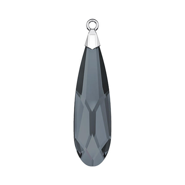 Swarovski Crystal Pendants 6533 23 mm Crystal Silver Night RHOD
