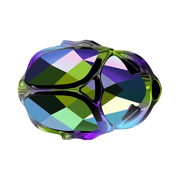 Swarovski Crystal Beads 5728 12 mm Crystal Scarabaeus Green 2X