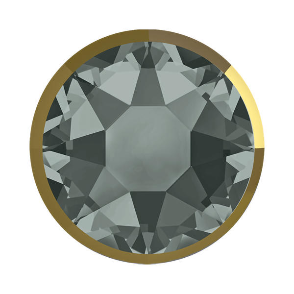 Swarovski Hotfix Crystals 2078/I ss 20 Black Diamond Dorado Z A HF