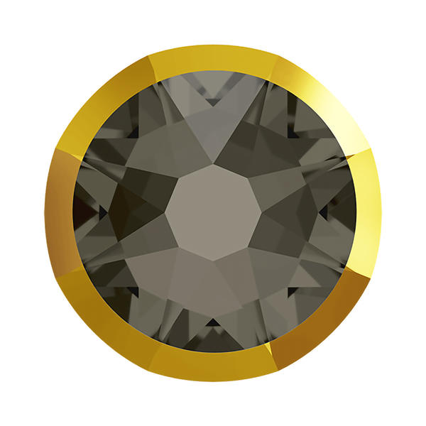 Swarovski Flatback Crystals 2088/I ss 16 Black Diamond Dorado Z F