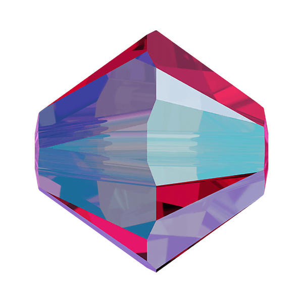 Swarovski Crystal Beads 5328 4 mm Scarlet AB 2X