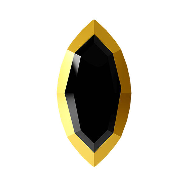 Swarovski Hotfix Crystals 2200/I 8 x 4 mm Jet Dorado Z M HF