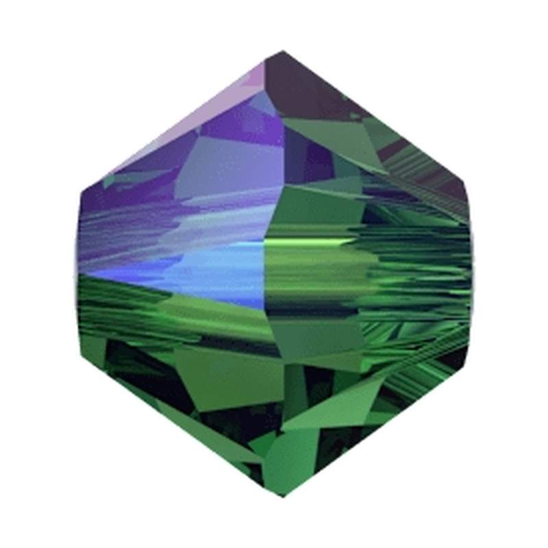 Swarovski Crystal Beads 5328 4 mm Emerald Shimmer 2X