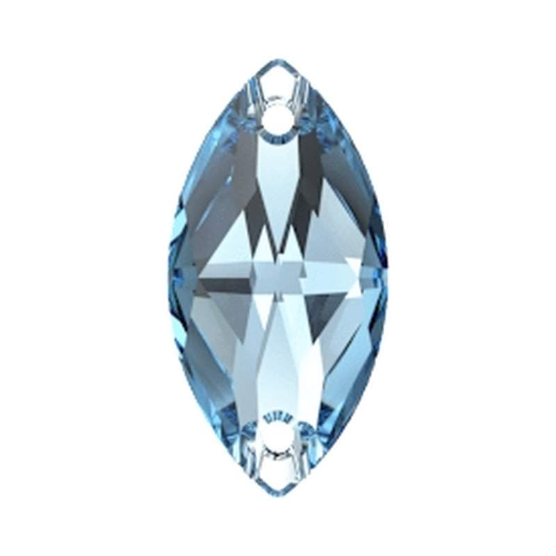 Swarovski Sew-on Crystals 3223 18 x 9 mm Aquamarine F