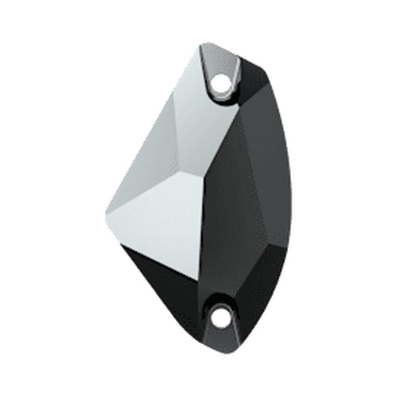 Swarovski Sew-on Crystals 3256 27 x 16 mm Jet Hematite