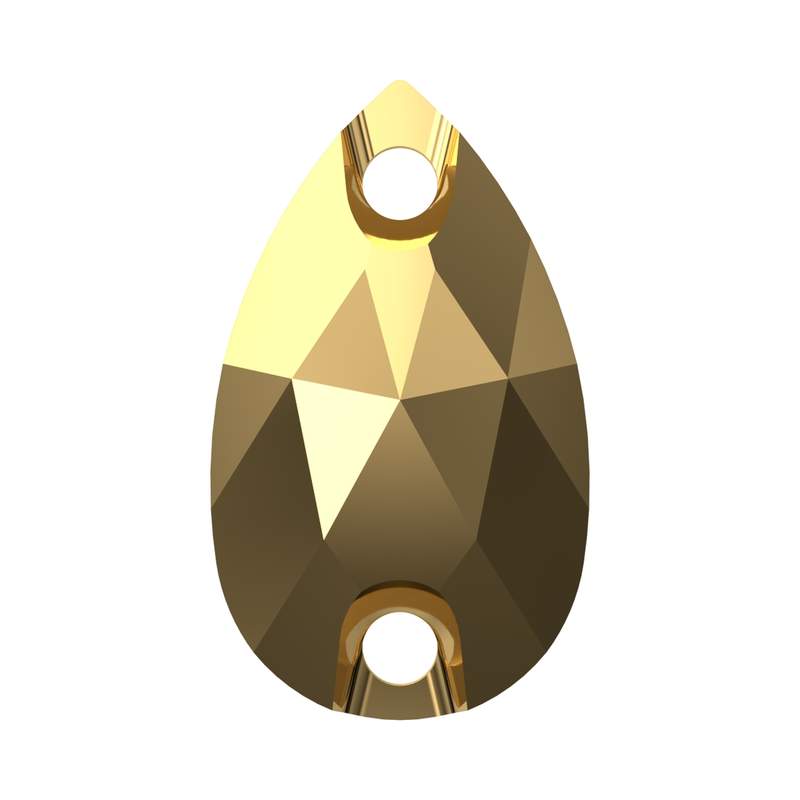 Swarovski Sew-on Crystals 3230 12 x 7 mm Crystal Aurum F