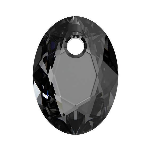 Swarovski Crystal Pendants 6438 9 mm Crystal Silver Night